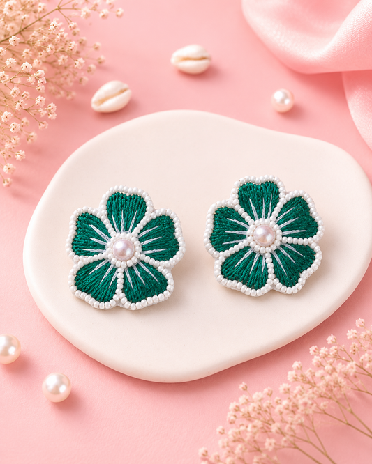 Bloom Handcrafted Beaded Floral Earrings — Zohricanada