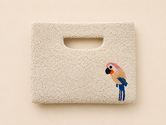 Tropical Toucan Hand-Beaded Clutch Bag | Colorful Statement Handbag — Zohricanada