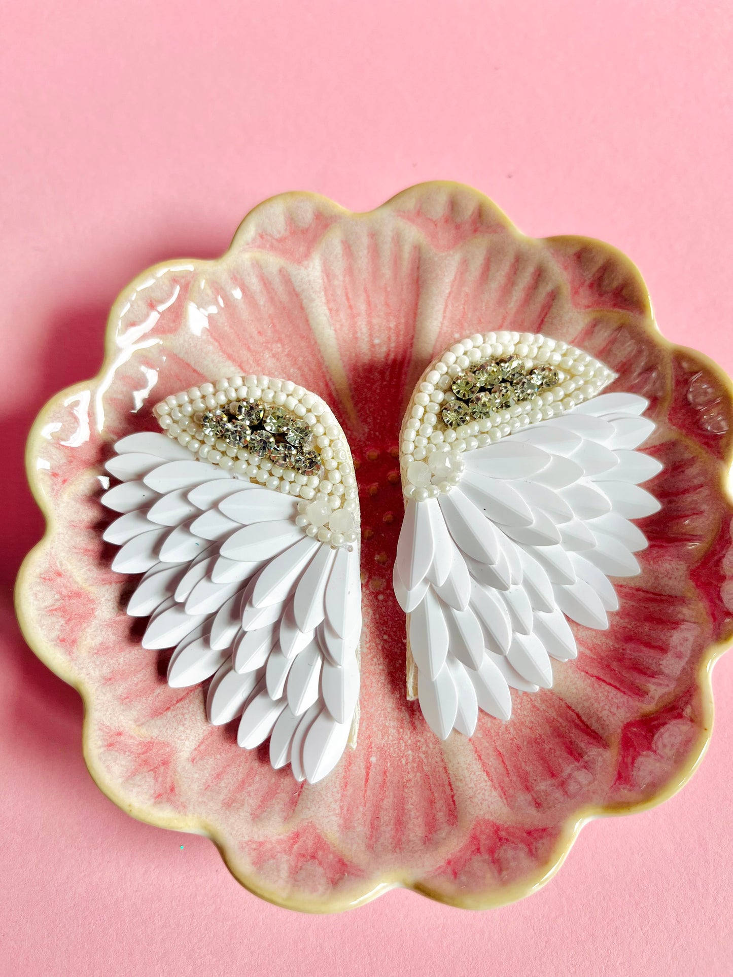 White Angel Wings Earrings