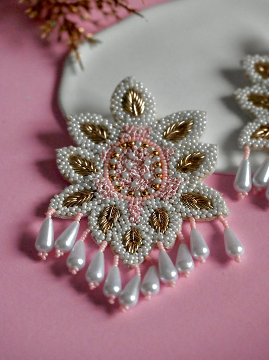 Pearl Embroidery Earrings