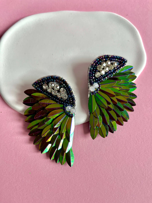 Green Rainbow Angel Wings