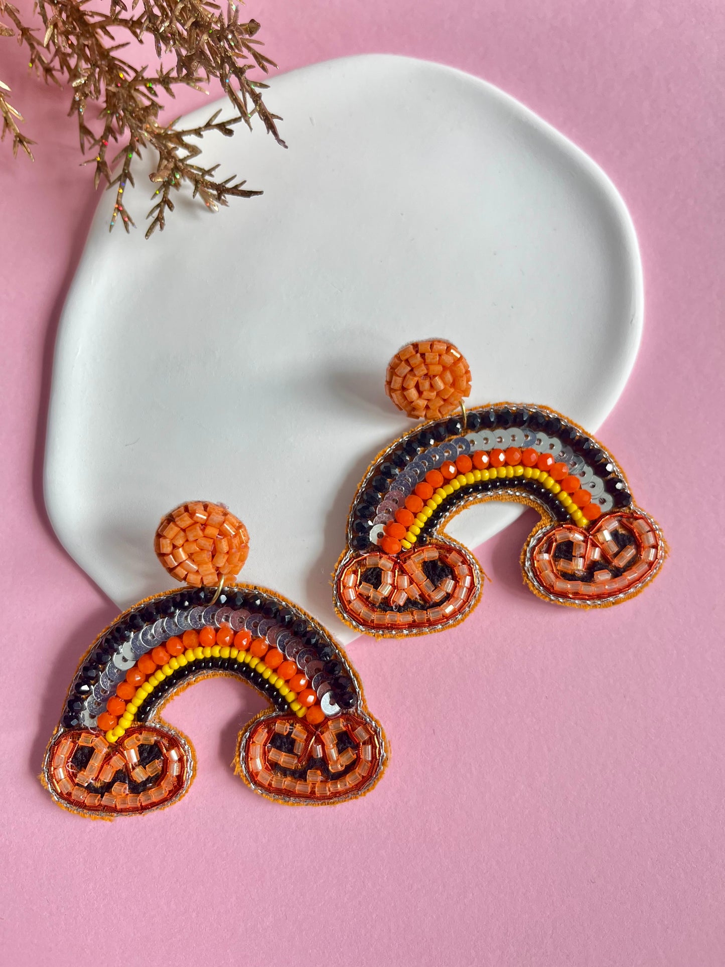 Pumpkin Rainbow Earrings