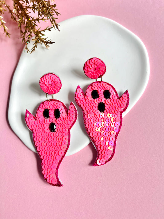 Pink Ghost Earrings