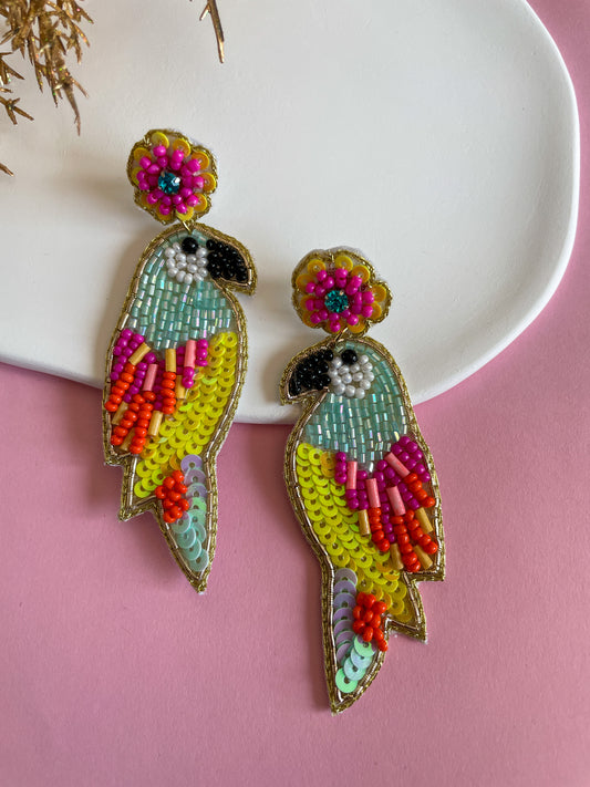 Rainbow Macaw Earrings