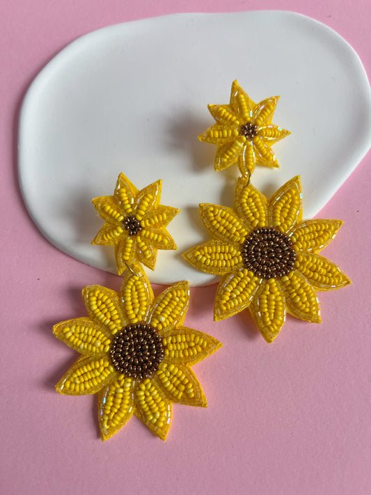 Big Sunflower Earrings