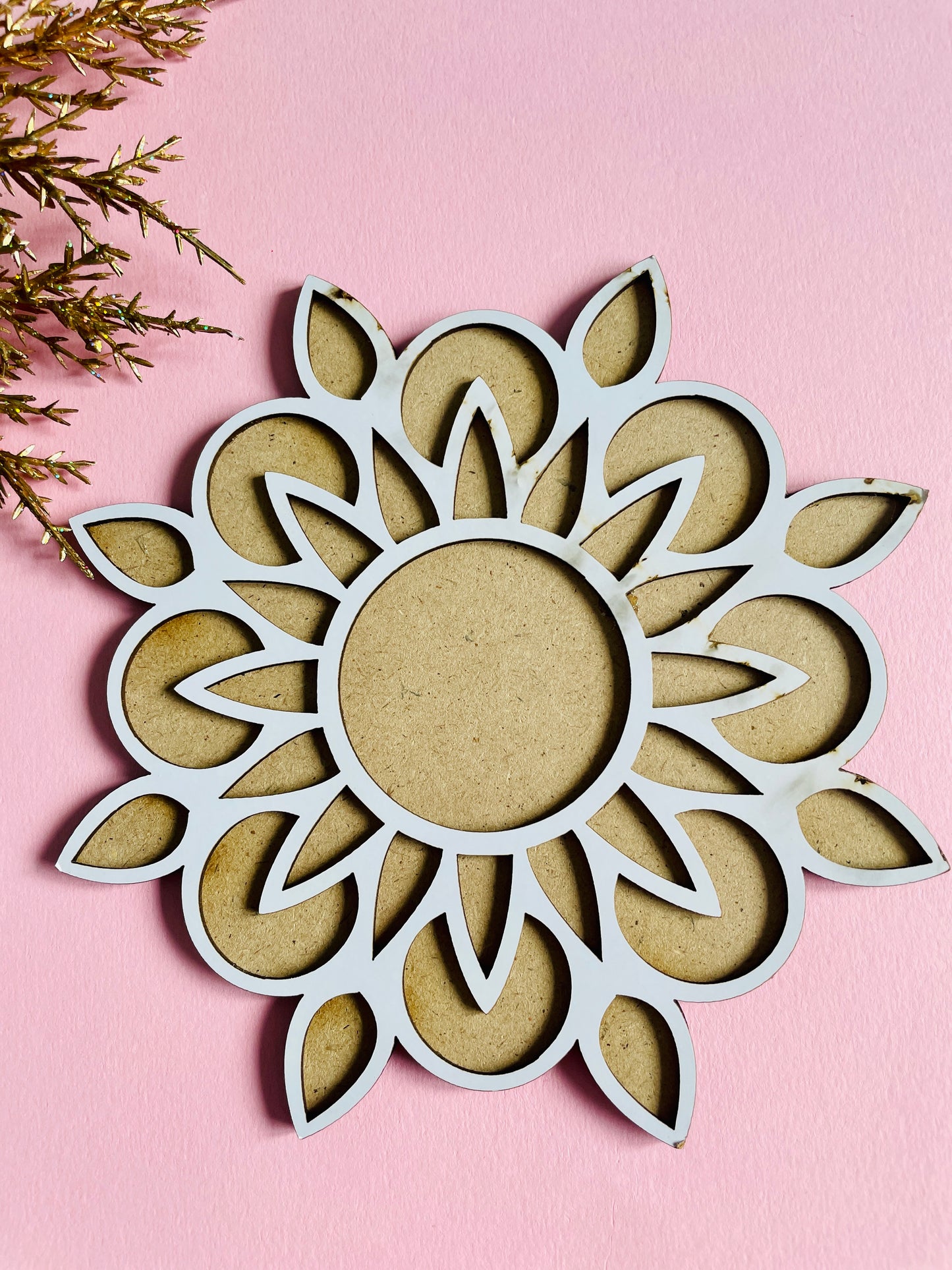 Flower and Sun Mdf Rangoli