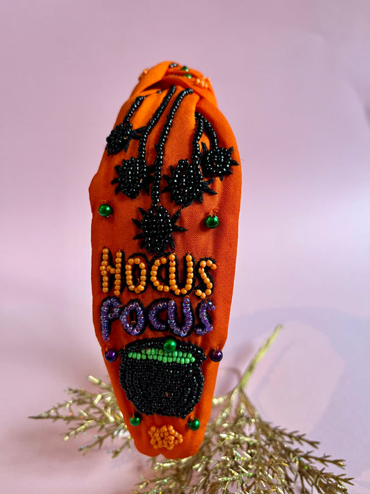 Orange Hocus Pocus Beaded Headband