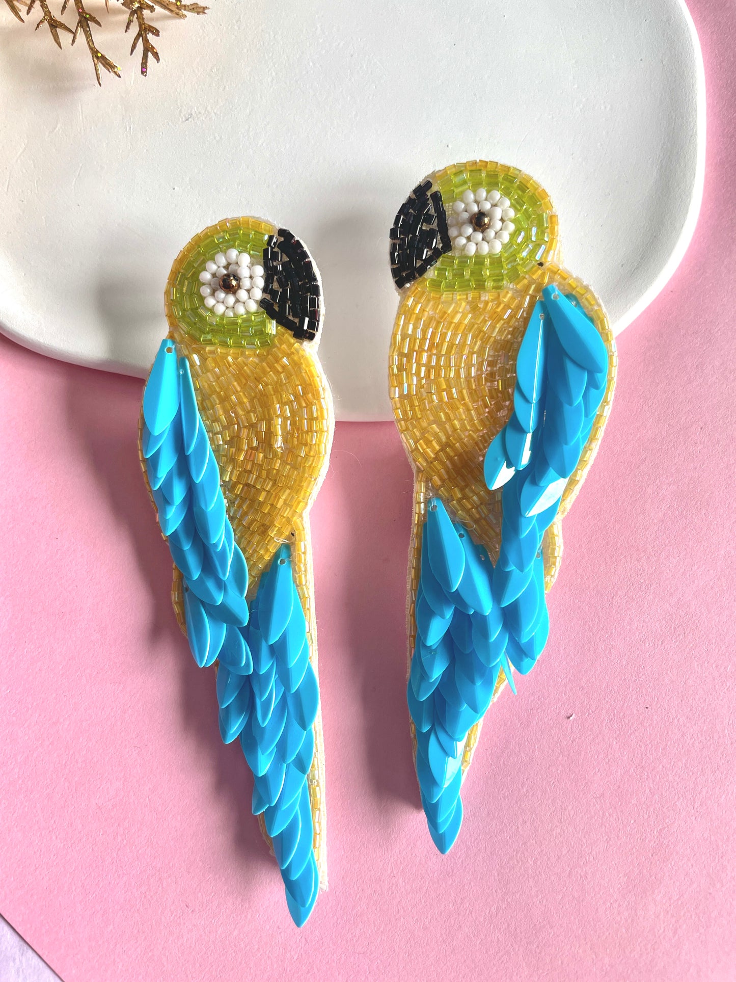 Ocean Blue Parrot Earrings