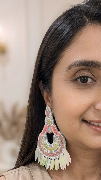 Multi Bridal Beaded Earrings with Wings — Zohricanada