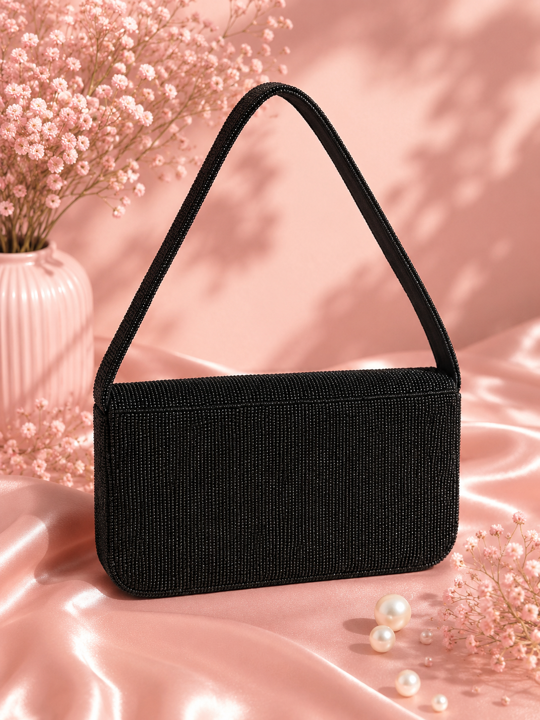 Midnight Celestial Handmade Beaded Shoulder Bag — Zohricanada