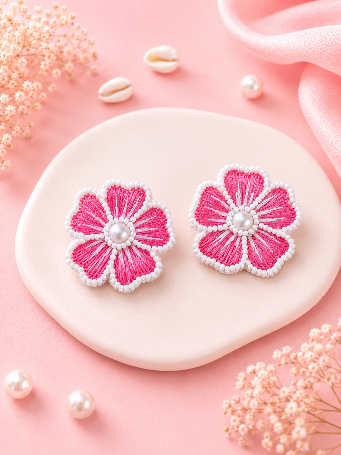Bloom Handcrafted Beaded Floral Earrings — Zohricanada
