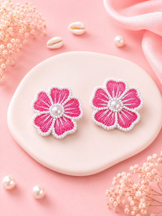 Bloom Handcrafted Beaded Floral Earrings