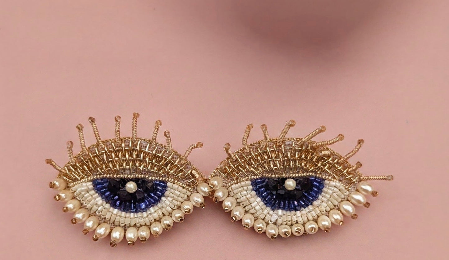 Luxe Zari Evi Eye Beaded Earrings — Zohricanada