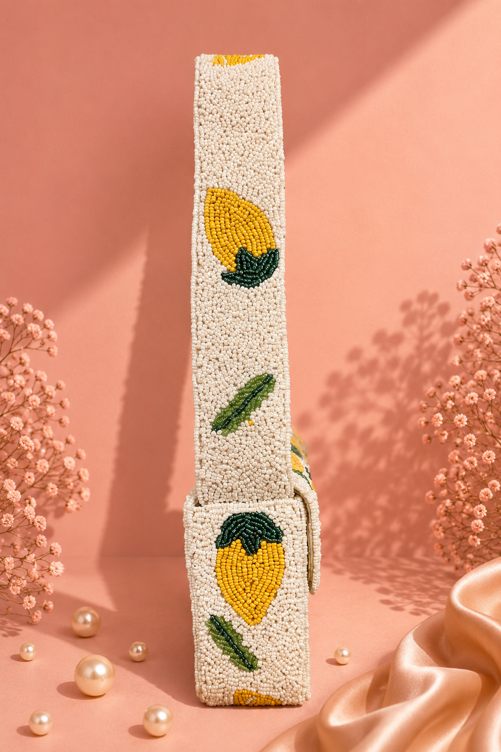 Handmade Lemon Beaded Shoulder Bag | Luxury Fruit Beaded Purse for Women — Zohricanada